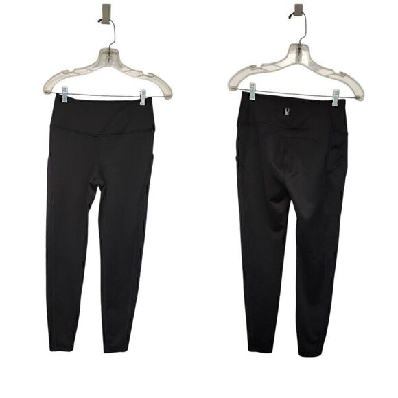 Spyder Active Performance Yoga High Rise Side Pockets Tight Leggings Size Small - Picture 1 of 4